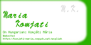 maria komjati business card
