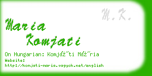 maria komjati business card